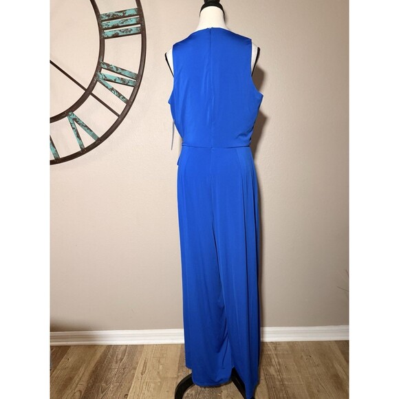 London Times Jumpsuit Royal Blue Sleeveless Stretch Size 12 NWT - Picture 3 of 7